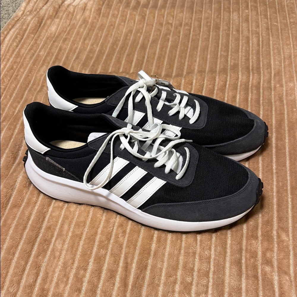 Adidas Men's 12.5 Black and White Running Sneakers